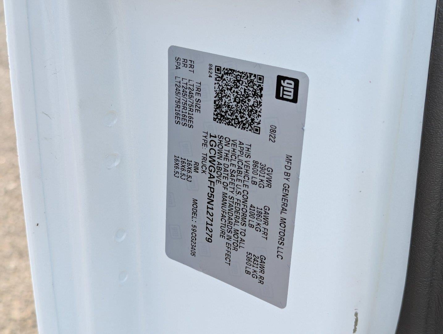 2022 Chevrolet Express Cargo Van RWD 2500 135