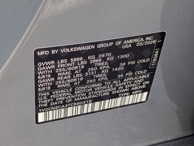 2026 Volkswagen Atlas 2.0T Peak Edition