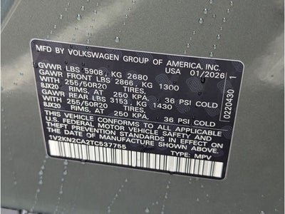 2026 Volkswagen Atlas 2.0T SE W/TECHNOLOGY