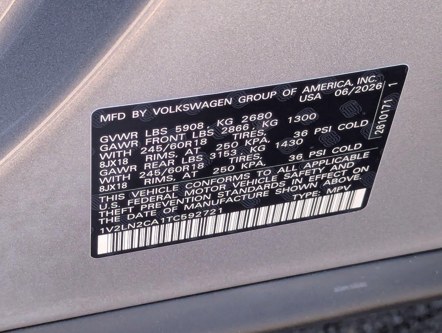2026 Volkswagen Atlas 2.0T SE
