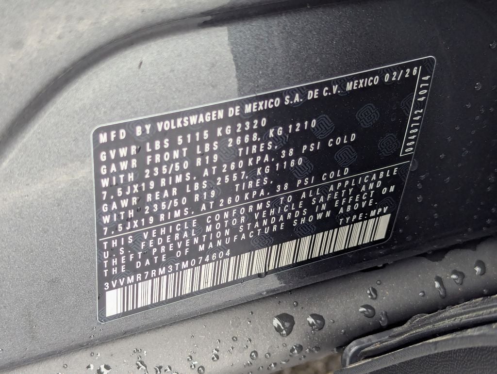 2026 Volkswagen Tiguan 2.0T SE