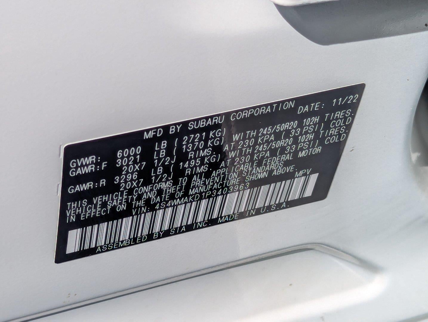2023 Subaru Ascent Onyx Edition Limited