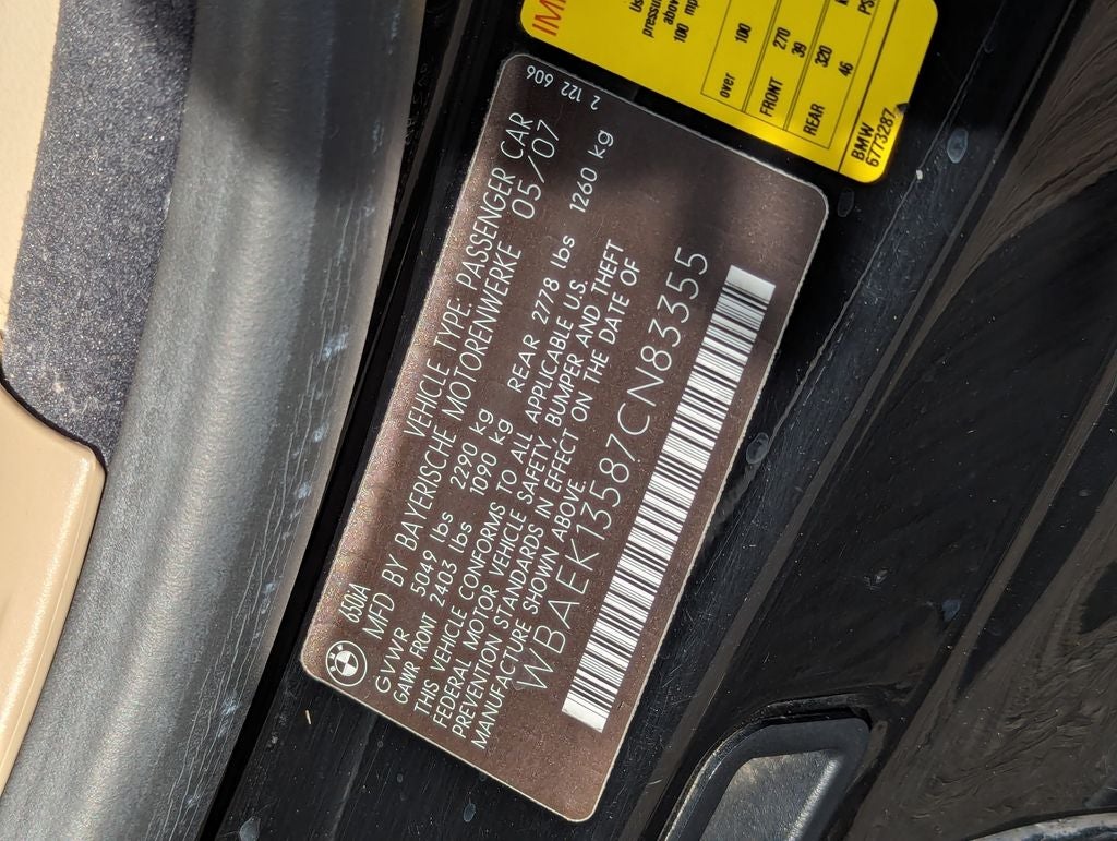 2007 BMW 6 Series 650i