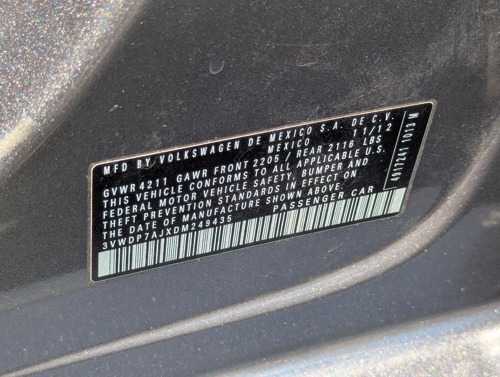 2013 Volkswagen Jetta SE w/Convenience/Sunroof