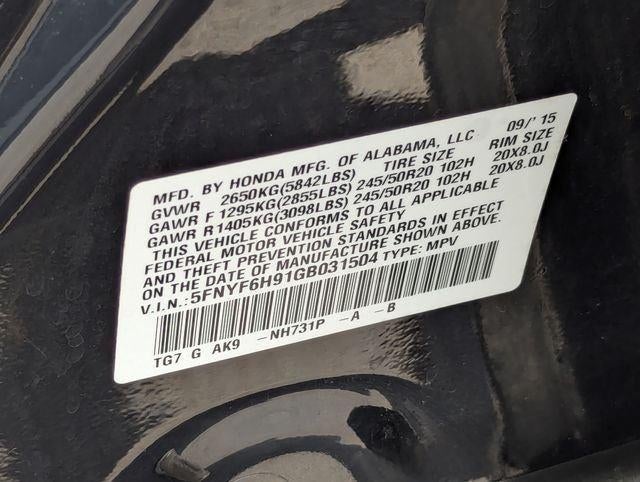 2016 Honda PILOT AWD 4DR TOURING W/RES& NA