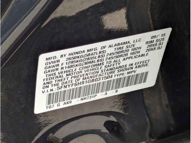 2016 Honda PILOT AWD 4DR TOURING W/RES& NA