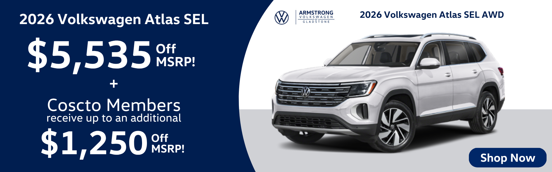 2026 Atlas SEL $5535 Off MSRP
