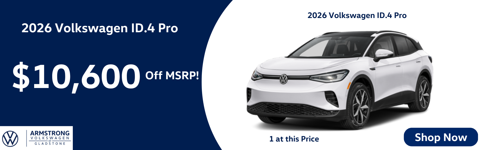 2026 Volkswagen ID.4 Pro $10600 Off MSRP