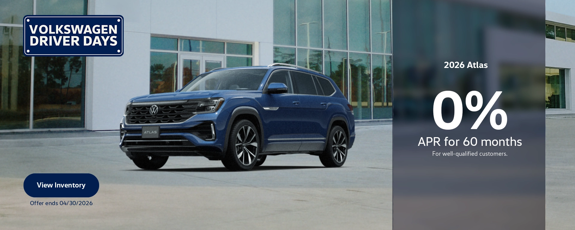 2026 Atlas 0% APR for 60 Months at Armstrong Volkswagen in Gladstone OR